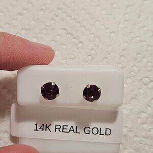 Genuine pink tourmaline white gold earrings